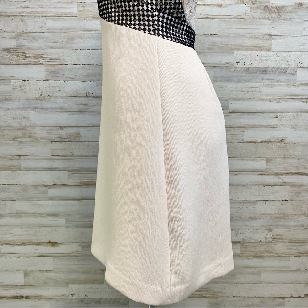 Club Monaco Zulandah Crochet Lace Dress Womens Size 4 Cream Black Textured - Picture 10 of 17